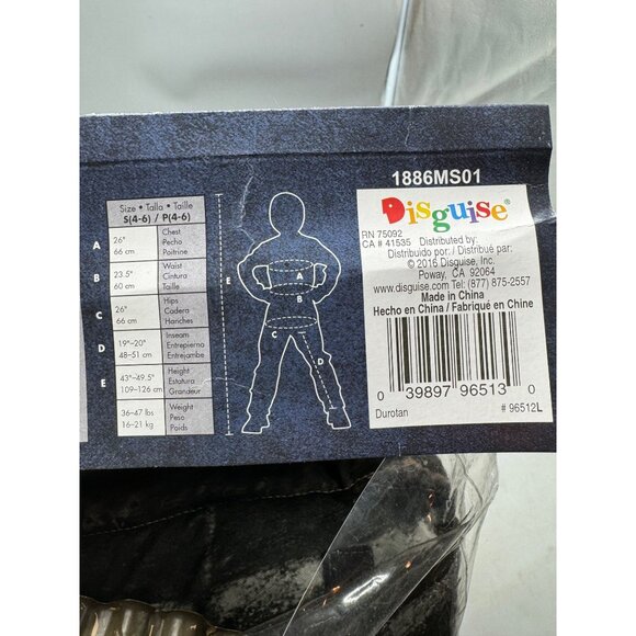 Warcraft Durotan Small 4-6 Black Tan Disguise Muscle Halloween Costume READ NEW - Picture 4 of 4